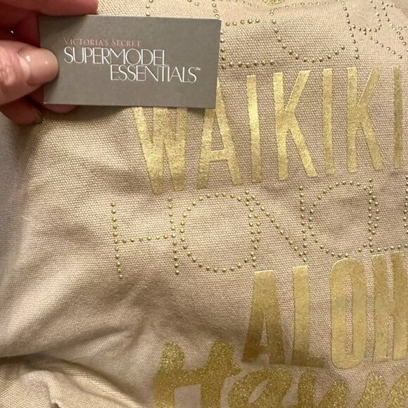 Victoria's Secret SUPERMODELS ESSENTIALS Hawaii Tote Beach Bag Waikiki Oahu NWT - Picture 4 of 5